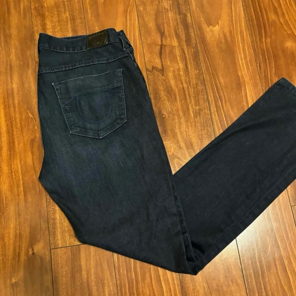 True Religion Ladies Dark Blue Straight Jeans - Picture 1 of 4